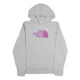 THE NORTH FACE Womens Grey Hoodie L Cotton Logo Pullover Casual Sweatshirt