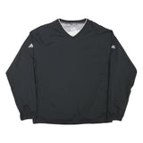 ADIDAS Mens Black Polyester Blend V-Neck XL Pullover Sweatshirt Sports