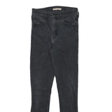 LEVI'S Womens Slim Black Denim Skinny Jeans W25 L28 Cotton Blend Zip