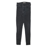 LEVI'S Womens Slim Black Denim Skinny Jeans W25 L28 Cotton Blend Zip