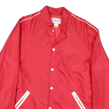 BOUWITT Mens Red & White Button Jacket L Polyester Blend Plain Northern