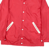 BOUWITT Mens Red & White Button Jacket L Polyester Blend Plain Northern
