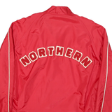 BOUWITT Mens Red & White Button Jacket L Polyester Blend Plain Northern