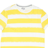 TOMMY HILFIGER Mens Yellow & White Stripe Modern T-Shirt L Short Sleeve Crew