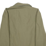 Mens Green Polyester Blend Classic Jacket L Zip Plain Casual Outerwear