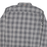 BOSS Mens Grey Check Shirt XL Button-Down Collar Long Sleeve Cotton Blend Smart