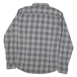BOSS Mens Grey Check Shirt XL Button-Down Collar Long Sleeve Cotton Blend Smart