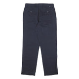 CHAPS Mens Cotton Navy Slim Straight Trousers W32 L30 Classic Zip Closure