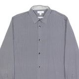 CALVIN KLEIN Mens Blue & White Patterned Shirt S Cotton Blend Smart Casual