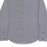 CALVIN KLEIN Mens Blue & White Patterned Shirt S Cotton Blend Smart Casual