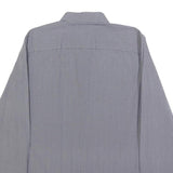 CALVIN KLEIN Mens Blue & White Patterned Shirt S Cotton Blend Smart Casual