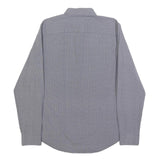 CALVIN KLEIN Mens Blue & White Patterned Shirt S Cotton Blend Smart Casual