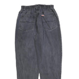 TEDDYS Womens Relaxed Jeans Black Denim Rinse W28 L30 Elastic Waistband Zip