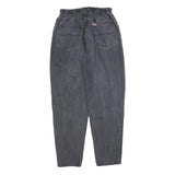 TEDDYS Womens Relaxed Jeans Black Denim Rinse W28 L30 Elastic Waistband Zip
