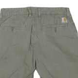 CARHARTT Mens Shorts Green Casual Cotton Blend M W31 Relaxed Fit Zipper
