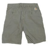 CARHARTT Mens Shorts Green Casual Cotton Blend M W31 Relaxed Fit Zipper
