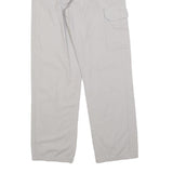ATLAS FOR MEN Mens Polyester Blend Light Grey Relaxed Cargo Trousers W30 L32