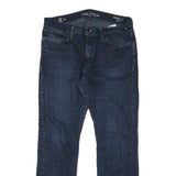 NAUTICA Mens Jeans Dark Blue Regular Straight Denim Medium W33 L30 Zip Casual