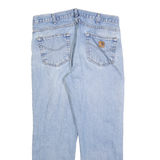 CARHARTT Mens Regular Fit Blue Denim Light Wash Jeans W34 L30 Classic Zip