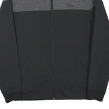 ADIDAS Mens Black & Grey Sports Zip Jacket S Polyester Blend Plain Stylish
