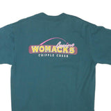 ONEITA Womens Blue Womacks Casino Graphic T-Shirt M Short Sleeve Crew Neck