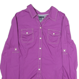 TOMMY HILFIGER Womens Purple Shirt M Cotton Button Pocket Casual
