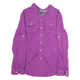 TOMMY HILFIGER Womens Purple Shirt M Cotton Button Pocket Casual