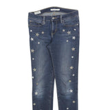 LEVI'S 711 Womens Jeans Blue Slim Skinny Denim Medium W27 L30 Star Embroidered