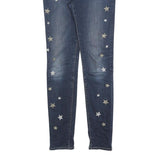LEVI'S 711 Womens Jeans Blue Slim Skinny Denim Medium W27 L30 Star Embroidered