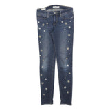 LEVI'S 711 Womens Jeans Blue Slim Skinny Denim Medium W27 L30 Star Embroidered