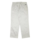 DOCKERS Mens Regular White Cotton Blend Trousers W34 L31 Classic Zip Pockets