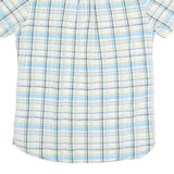 TOMMY HILFIGER Mens Blue Beige Check Shirt M Cotton Blend Short Sleeve Casual