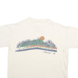 POLY TEES Mens White Hawaii Graphic T-Shirt L Short Sleeve Crew Neck Cotton