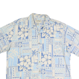 COOKE STREET Mens Blue Hawaiian Shirt 2XL Cotton Tropical Floral Printed Comfort