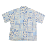 COOKE STREET Mens Blue Hawaiian Shirt 2XL Cotton Tropical Floral Printed Comfort