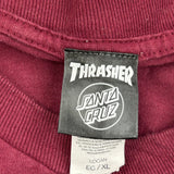 Santa Cruz Thrasher Graphic T-Shirt - XL Burgundy Cotton