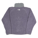 THE NORTH FACE Womens Purple & Grey Fleece Jacket S Polyester Blend Zip Up