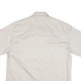 LUTTEURS Mens Beige Cotton Blend Short Sleeve Work Shirt L Button Front Pockets