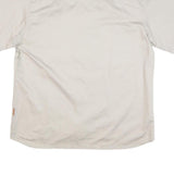 LUTTEURS Mens Beige Cotton Blend Short Sleeve Work Shirt L Button Front Pockets