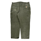 Carhartt Double Knee Carpenter Pants - 40W 31L Green Cotton