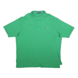 POLO RALPH LAUREN Mens Green Short Sleeve Plain 2XL Cotton Polo Shirt Classic