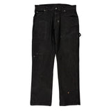 Dickies Double Knee Carpenter Trousers - 32W 30L Black Cotton