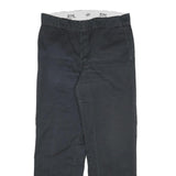 DICKIES Mens Cotton Blend Black Regular Straight Trousers W32 L29 Workwear Zip