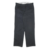 DICKIES Mens Cotton Blend Black Regular Straight Trousers W32 L29 Workwear Zip
