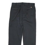 DICKIES Mens Cotton Blend Black Regular Straight Trousers W32 L29 Workwear Zip