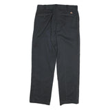 DICKIES Mens Cotton Blend Black Regular Straight Trousers W32 L29 Workwear Zip