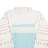 SERGIO VALENTE Womens White & Blue Retro Nylon Zip Jacket M Lightweight
