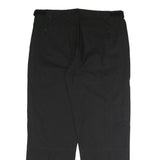 LETS GO Mens Black Relaxed Straight Trousers W40 L32 Cotton Blend Zip Pocketed