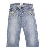 ENERGIE Womens Jeans Blue Regular Straight Denim Light W32 L33 Button Closure