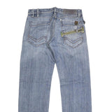 ENERGIE Womens Jeans Blue Regular Straight Denim Light W32 L33 Button Closure